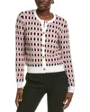 Elie Tahari The Loxley Button-down Check Knit Cardigan In Multi