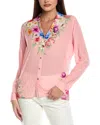 Elie Tahari The Madeline Floral Print Woven Shirt In Pink