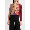 Elie Tahari The Madeline Floral Silk Blend Shirt In Multi