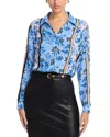 Elie Tahari The Madeline Printed Blouse In Twilight Stripe Print