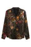 Elie Tahari The Madeline Silk Blend Button-up Shirt In Multi