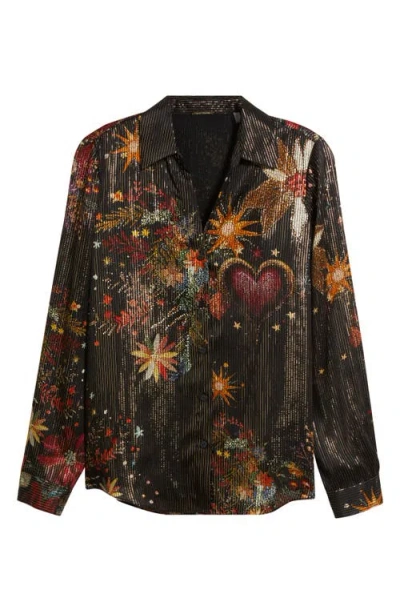 Elie Tahari The Madeline Silk Blend Button-up Shirt In Multi