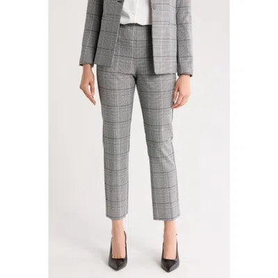 Elie Tahari The Madelyn Plaid Pants In Gray
