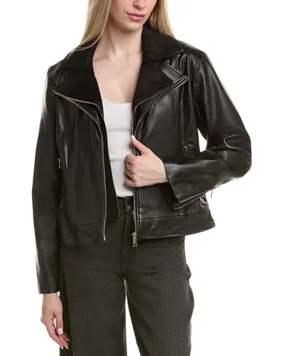 Elie Tahari The Malinda Moto Jacket In Black