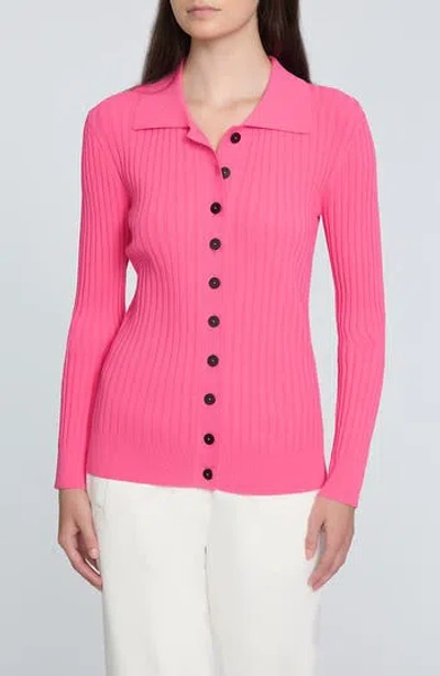 Elie Tahari The Mariella Rib Cardigan In Multi