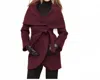 Elie Tahari The Marla Coat In Merlot In Burgundy