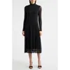 Elie Tahari The Martine Sequin Long Sleeve Midi Dress In Black