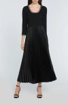 Elie Tahari The Mave Mixed Media Maxi Dress In Noir