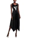 Elie Tahari The Mave Sequin Pleated Skirt Dress In Noir