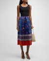 Elie Tahari The Mave Midi Dress In Blue