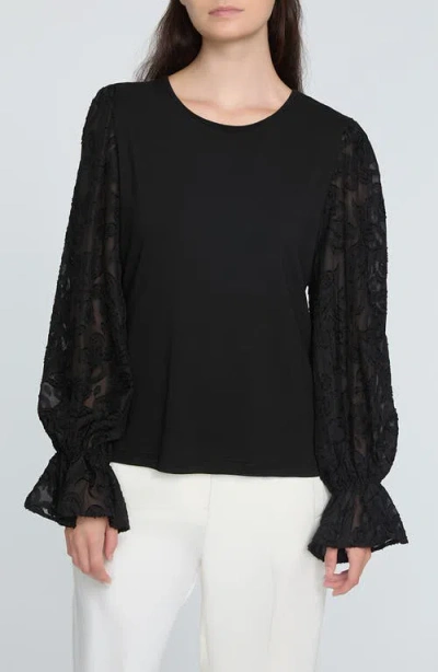 ELIE TAHARI ELIE TAHARI THE MAVEA MIXED MEDIA TOP