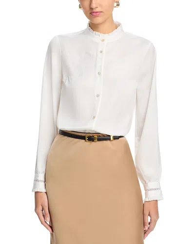 Elie Tahari The Melissa Lace Detail Blouse In Sky White