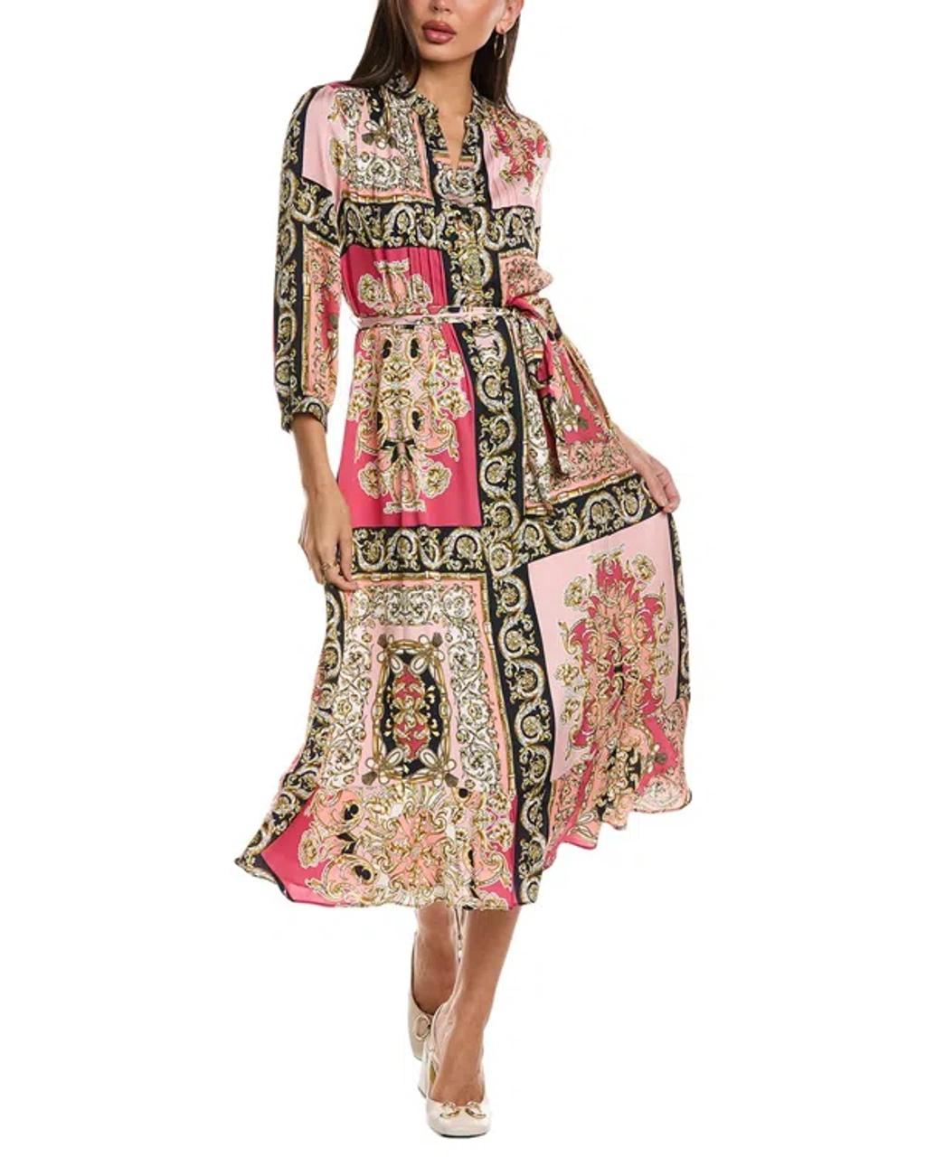 elie tahari the mila silk blend printed dress Elie Tahari The Mila Silk Blend Printed Dress