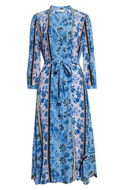 ELIE TAHARI ELIE TAHARI THE MILA TWILIGHT STRIPE LONG SLEEVE MAXI DRESS