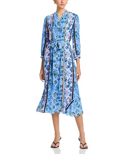 Elie Tahari The Mila Twilight Striped Printed Dress In Twilight Stripe Print