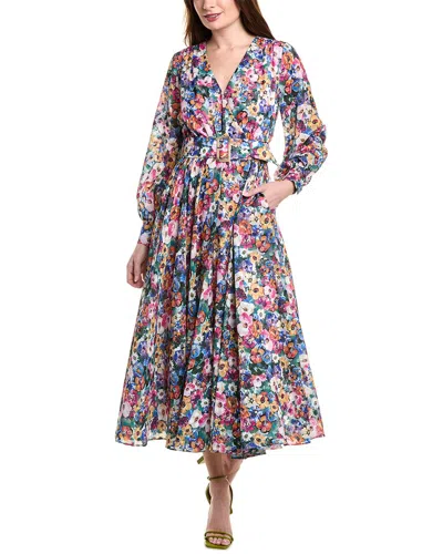 Elie Tahari The Milena Midi Dress In Blue
