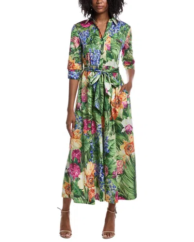 Elie Tahari The Milena Spring Meadow Dress In Green