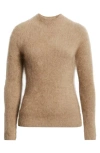 Elie Tahari The Miley Rib Brushed Cashmere Sweater In Brown