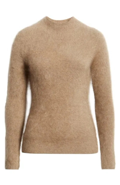 Elie Tahari The Miley Rib Brushed Cashmere Sweater In Brown