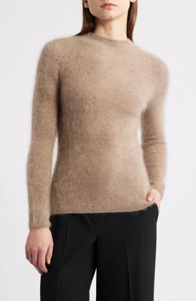 Elie Tahari The Miley Rib Brushed Cashmere Sweater In Taupe Heather