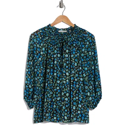 Elie Tahari The Miriam Top In Blue Multicolor