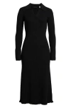 Elie Tahari The Moira Long Sleeve Polo Dress In Black