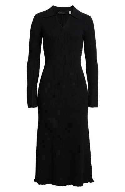 Elie Tahari The Moira Long Sleeve Polo Dress In Black