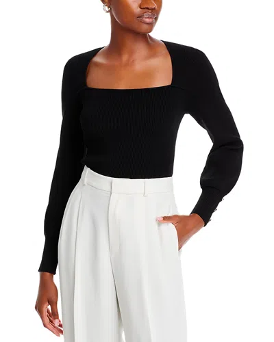 Elie Tahari The Naima Square Neck Top - Exclusive In Noir