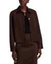 Elie Tahari The Naira Faux Suede Jacket In Burgundy