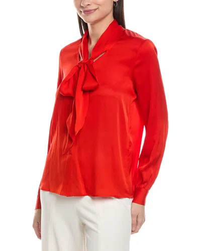 Elie Tahari The Nicoletta Silk-blend Top In Red