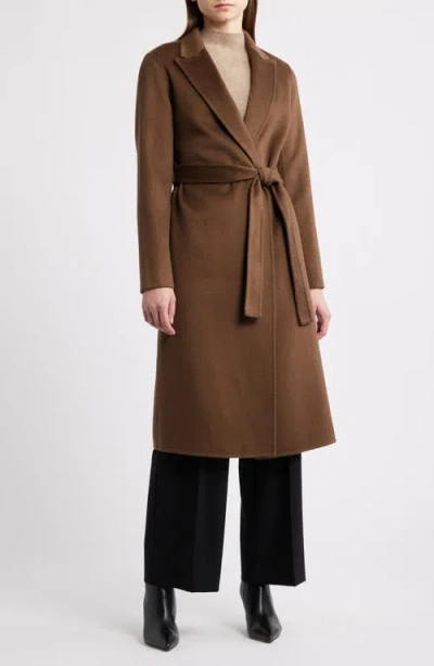 Elie Tahari The Nora Wool, Silk & Cashmere Wrap Coat In Brown