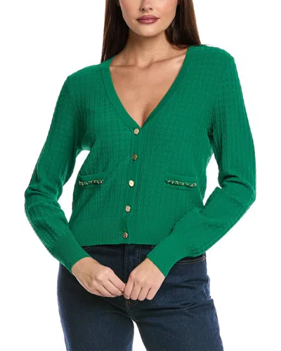 Elie Tahari The Oaklee Cardigan Sweater In Green