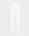 Elie Tahari The Paisleigh Embellished Slit-hem Pants In Sky White