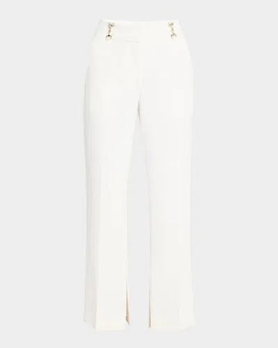 Elie Tahari The Paisleigh Embellished Slit-hem Pants In Sky White