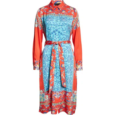 ELIE TAHARI ELIE TAHARI THE PAULINA ISLE OF CAPRI PRINT LONG SLEEVE SHIRTDRESS