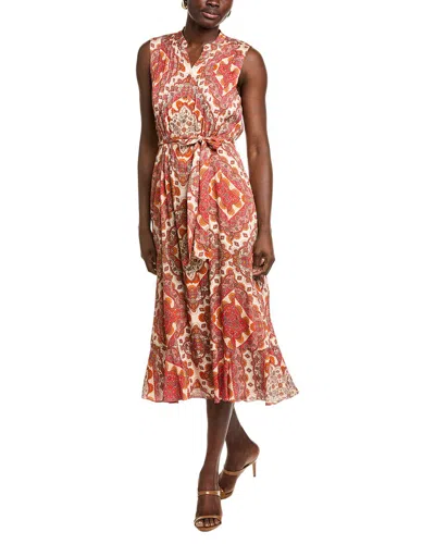 Elie Tahari The Phoebe Silk-blend Midi Dress In Multi