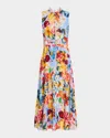 Elie Tahari The Raquel Spring Morning Floral Print Sleeveless Dress In Spring Morning Print