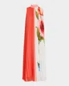 Elie Tahari The Reilley Pleated Ombre Midi Dress In Spring Memory