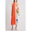 Elie Tahari The Reilley Pleated Ombre Midi Dress In Spring Memory