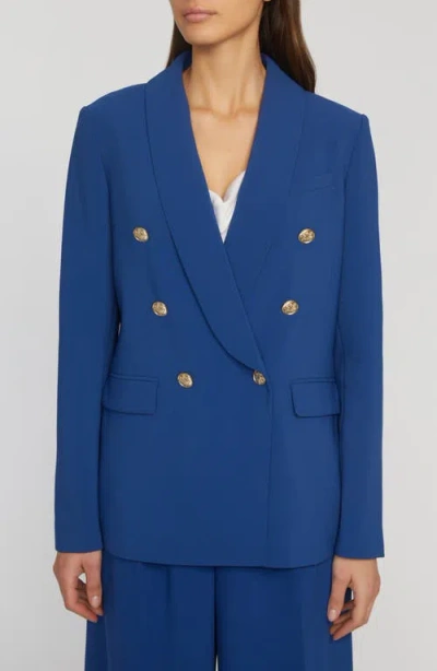 Elie Tahari The Rita Double-breasted Shawl Collar Blazer In Blue