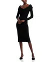 Elie Tahari The Rowan Off-shoulder Midi Sweater Dress In Noir