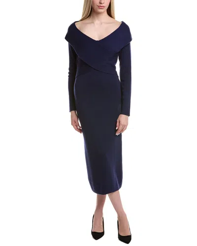 Elie Tahari The Rowan Wool Sweaterdress In Blue