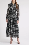 Elie Tahari The Rue Dot Print Long Sleeve Dress In Black