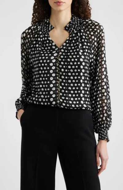 Elie Tahari The Rue Dot Top In Black