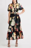 Elie Tahari The Sammie Regent Tiered Stretch Silk Maxi Dress In Black