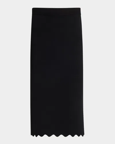 ELIE TAHARI THE SERENDA SCALLOPED KNIT PENCIL SKIRT