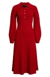 Elie Tahari The Shawna Long Sleeve Cashmere Dress In Red
