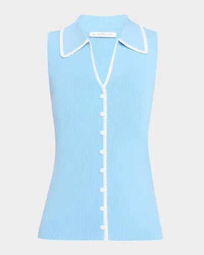 Elie Tahari The Shiloh Lace-trim Rib Knit Top