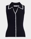 Elie Tahari The Shiloh Lace-trim Rib Knit Top