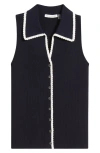 Elie Tahari The Shiloh Lace-trim Rib Knit Top